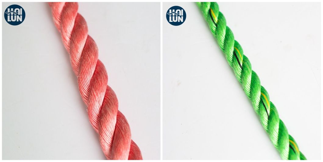 Cuerda de polipropileno de la cuerda de 3 Strand PP para amarre y pesca